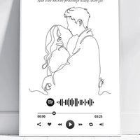 Personalizuotas Spotify muzikos grotuvo su iliustracija plakatas su jūsų nuotrauka, daina ir spotify kodu  Poster -  dovanokis.lt