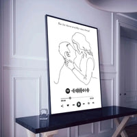 Personalizuotas Spotify muzikos grotuvo su iliustracija plakatas su jūsų nuotrauka, daina ir spotify kodu  Poster -  dovanokis.lt