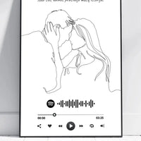 Personalizuotas Spotify muzikos grotuvo su iliustracija plakatas su jūsų nuotrauka, daina ir spotify kodu  Poster -  dovanokis.lt