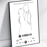 Personalizuotas Spotify muzikos grotuvo su iliustracija plakatas su jūsų nuotrauka, daina ir spotify kodu  Poster -  dovanokis.lt