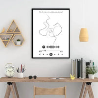 Personalizuotas Spotify muzikos grotuvo su iliustracija plakatas su jūsų nuotrauka, daina ir spotify kodu  Poster -  dovanokis.lt