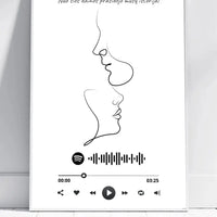 Personalizuotas Spotify muzikos grotuvo su iliustracija plakatas su jūsų nuotrauka, daina ir spotify kodu  Poster -  dovanokis.lt