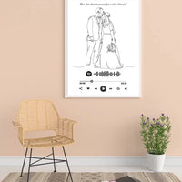 Personalizuotas Spotify muzikos grotuvo su iliustracija plakatas su jūsų nuotrauka, daina ir spotify kodu  Poster -  dovanokis.lt