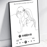 Personalizuotas Spotify muzikos grotuvo su iliustracija plakatas su jūsų nuotrauka, daina ir spotify kodu  Poster -  dovanokis.lt