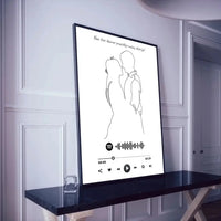 Personalizuotas Spotify muzikos grotuvo su iliustracija plakatas su jūsų nuotrauka, daina ir spotify kodu  Poster -  dovanokis.lt