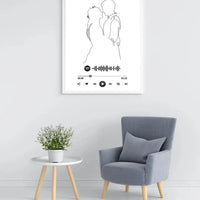 Personalizuotas Spotify muzikos grotuvo su iliustracija plakatas su jūsų nuotrauka, daina ir spotify kodu  Poster -  dovanokis.lt