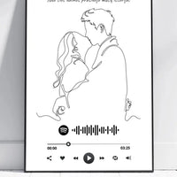 Personalizuotas Spotify muzikos grotuvo su iliustracija plakatas su jūsų nuotrauka, daina ir spotify kodu  Poster -  dovanokis.lt