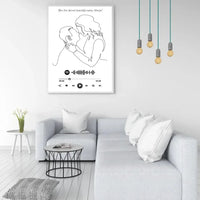 Personalizuotas Spotify muzikos grotuvo su iliustracija plakatas su jūsų nuotrauka, daina ir spotify kodu  Poster -  dovanokis.lt