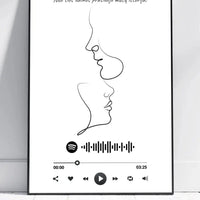 Personalizuotas Spotify muzikos grotuvo su iliustracija plakatas su jūsų nuotrauka, daina ir spotify kodu  Poster -  dovanokis.lt