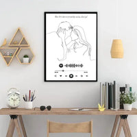 Personalizuotas Spotify muzikos grotuvo su iliustracija plakatas su jūsų nuotrauka, daina ir spotify kodu  Poster -  dovanokis.lt