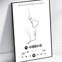 Personalizuotas Spotify muzikos grotuvo su iliustracija plakatas su jūsų nuotrauka, daina ir spotify kodu  Poster -  dovanokis.lt