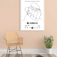 Personalizuotas Spotify muzikos grotuvo su iliustracija plakatas su jūsų nuotrauka, daina ir spotify kodu  Poster -  dovanokis.lt