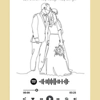 Personalizuotas Spotify muzikos grotuvo su iliustracija plakatas su jūsų nuotrauka, daina ir spotify kodu  Poster -  dovanokis.lt