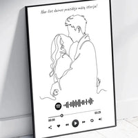 Personalizuotas Spotify muzikos grotuvo su iliustracija plakatas su jūsų nuotrauka, daina ir spotify kodu  Poster -  dovanokis.lt