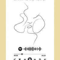 Personalizuotas Spotify muzikos grotuvo su iliustracija plakatas su jūsų nuotrauka, daina ir spotify kodu  Poster -  dovanokis.lt