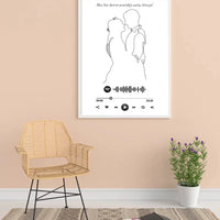 Personalizuotas Spotify muzikos grotuvo su iliustracija plakatas su jūsų nuotrauka, daina ir spotify kodu  Poster -  dovanokis.lt