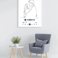 Personalizuotas Spotify muzikos grotuvo su iliustracija plakatas su jūsų nuotrauka, daina ir spotify kodu  Poster -  dovanokis.lt