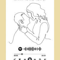 Personalizuotas Spotify muzikos grotuvo su iliustracija plakatas su jūsų nuotrauka, daina ir spotify kodu  Poster -  dovanokis.lt