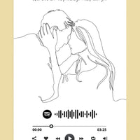 Personalizuotas Spotify muzikos grotuvo su iliustracija plakatas su jūsų nuotrauka, daina ir spotify kodu  Poster -  dovanokis.lt