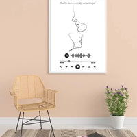 Personalizuotas Spotify muzikos grotuvo su iliustracija plakatas su jūsų nuotrauka, daina ir spotify kodu  Poster -  dovanokis.lt