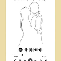 Personalizuotas Spotify muzikos grotuvo su iliustracija plakatas su jūsų nuotrauka, daina ir spotify kodu  Poster -  dovanokis.lt