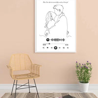 Personalizuotas Spotify muzikos grotuvo su iliustracija plakatas su jūsų nuotrauka, daina ir spotify kodu  Poster -  dovanokis.lt