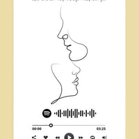 Personalizuotas Spotify muzikos grotuvo su iliustracija plakatas su jūsų nuotrauka, daina ir spotify kodu  Poster -  dovanokis.lt