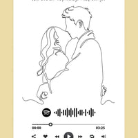 Personalizuotas Spotify muzikos grotuvo su iliustracija plakatas su jūsų nuotrauka, daina ir spotify kodu  Poster -  dovanokis.lt