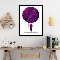 Personalizuotas vaikiškas žvaigždžių žemėlapis, plakatas su rėmeliu  Poster -  dovanokis.lt