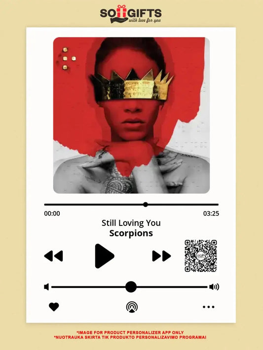 Personalizuotas "Apple Music" kūrinys su jūsų nuotrauka ir daina ant drobės  Drobe -  dovanokis.lt