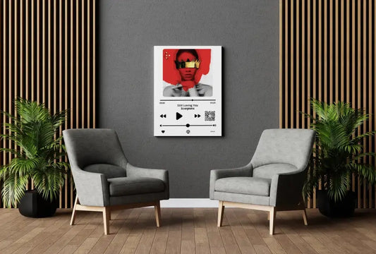 Personalizuotas "Apple Music" kūrinys su jūsų nuotrauka ir daina ant drobės  Drobe -  dovanokis.lt