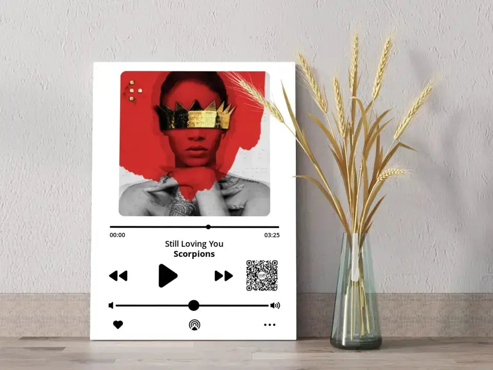 Personalizuotas "Apple Music" kūrinys su jūsų nuotrauka ir daina ant drobės  Drobe -  dovanokis.lt