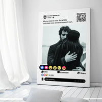 Personalizuotas "Facebook" dizaino kūrinys ant drobės su jūsų nuotrauka ir tekstu  Drobe -  dovanokis.lt