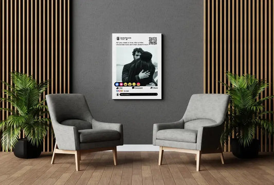 Personalizuotas "Facebook" dizaino kūrinys ant drobės su jūsų nuotrauka ir tekstu  Drobe -  dovanokis.lt