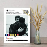 Personalizuotas "Facebook" dizaino kūrinys ant drobės su jūsų nuotrauka ir tekstu  Drobe -  dovanokis.lt