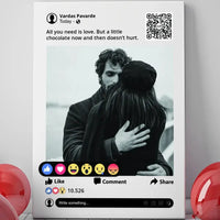 Personalizuotas "Facebook" dizaino kūrinys ant drobės su jūsų nuotrauka ir tekstu  Drobe -  dovanokis.lt