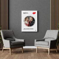 Personalizuotas "Love is" dizaino kūrinys ant drobės su jūsų nuotrauka ir citata  Drobe -  dovanokis.lt