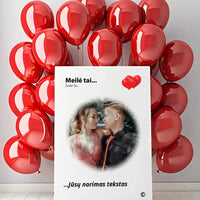Personalizuotas "Love is" dizaino kūrinys ant drobės su jūsų nuotrauka ir citata  Drobe -  dovanokis.lt