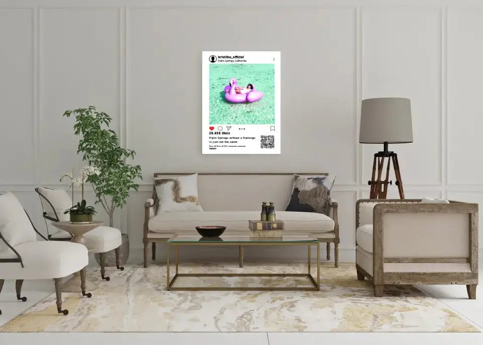 Personalizuotas "Instagram" dizaino kūrinys ant drobės su jūsų nuotrauka ir tekstais  Drobe -  dovanokis.lt