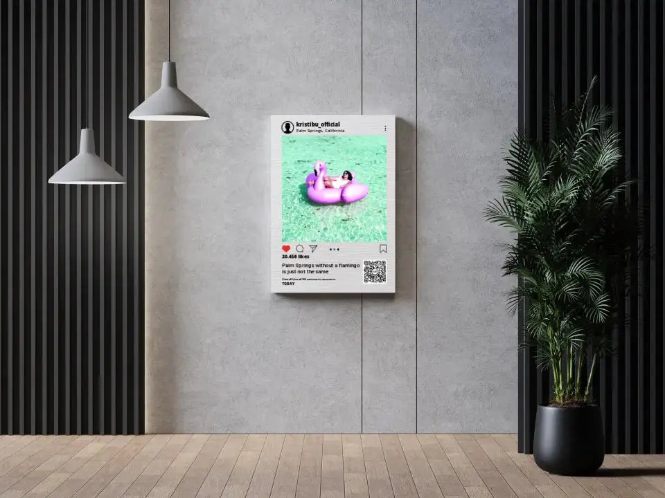 Personalizuotas "Instagram" dizaino kūrinys ant drobės su jūsų nuotrauka ir tekstais  Drobe -  dovanokis.lt