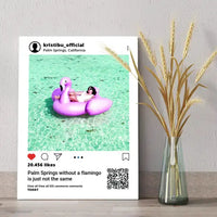 Personalizuotas "Instagram" dizaino kūrinys ant drobės su jūsų nuotrauka ir tekstais  Drobe -  dovanokis.lt