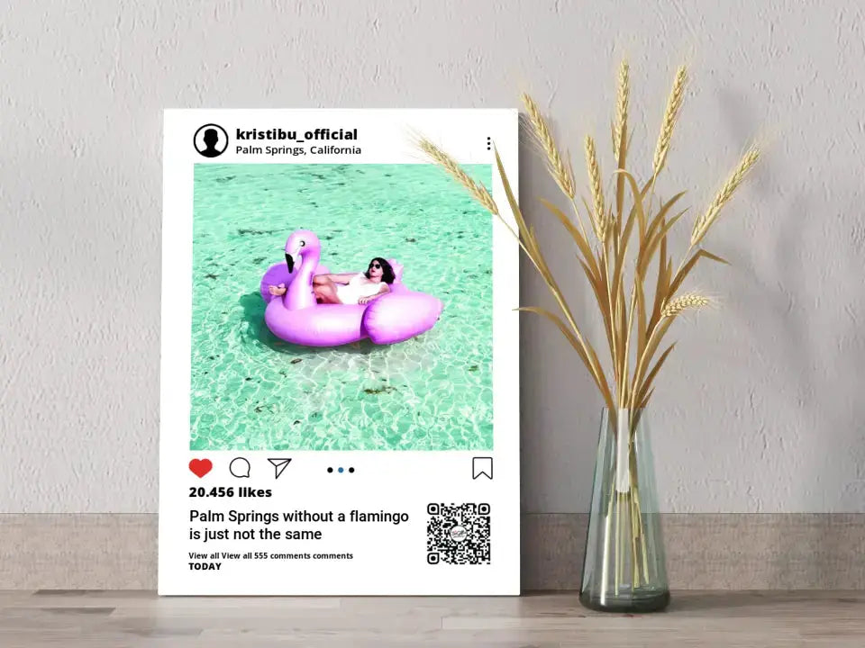 Personalizuotas "Instagram" dizaino kūrinys ant drobės su jūsų nuotrauka ir tekstais  Drobe -  dovanokis.lt