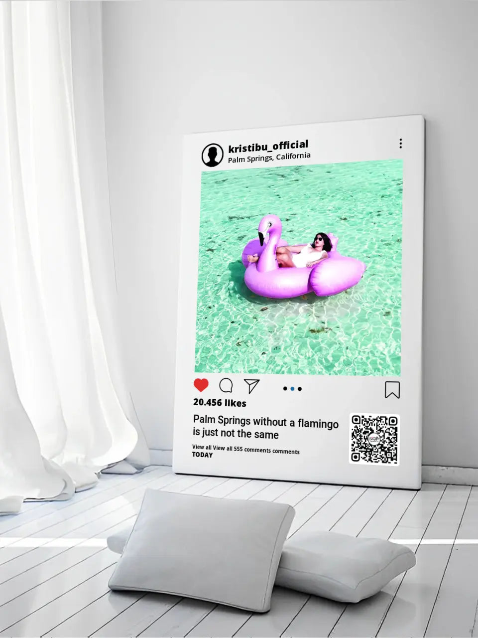 Personalizuotas "Instagram" dizaino kūrinys ant drobės su jūsų nuotrauka ir tekstais
