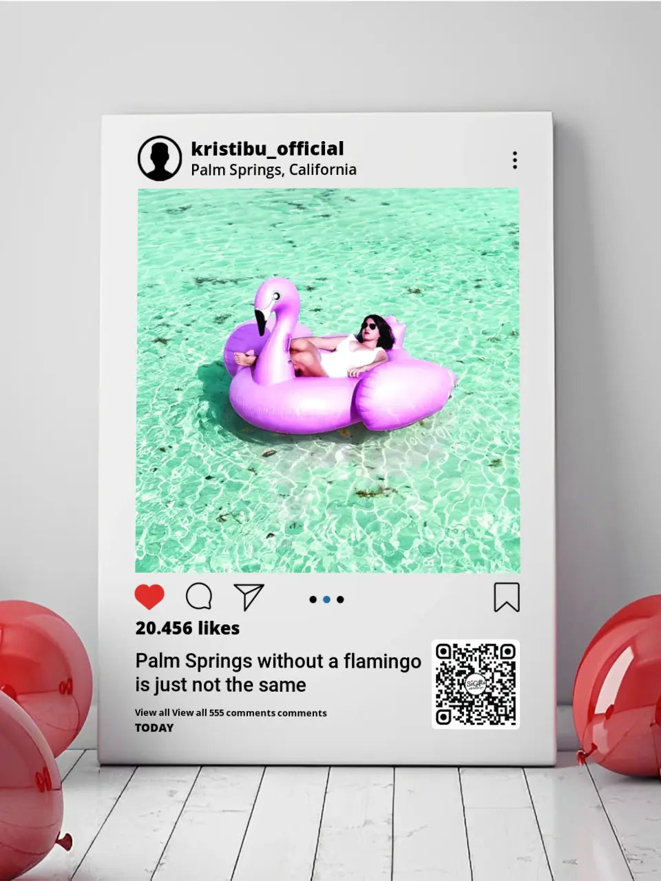 Personalizuotas "Instagram" dizaino kūrinys ant drobės su jūsų nuotrauka ir tekstais