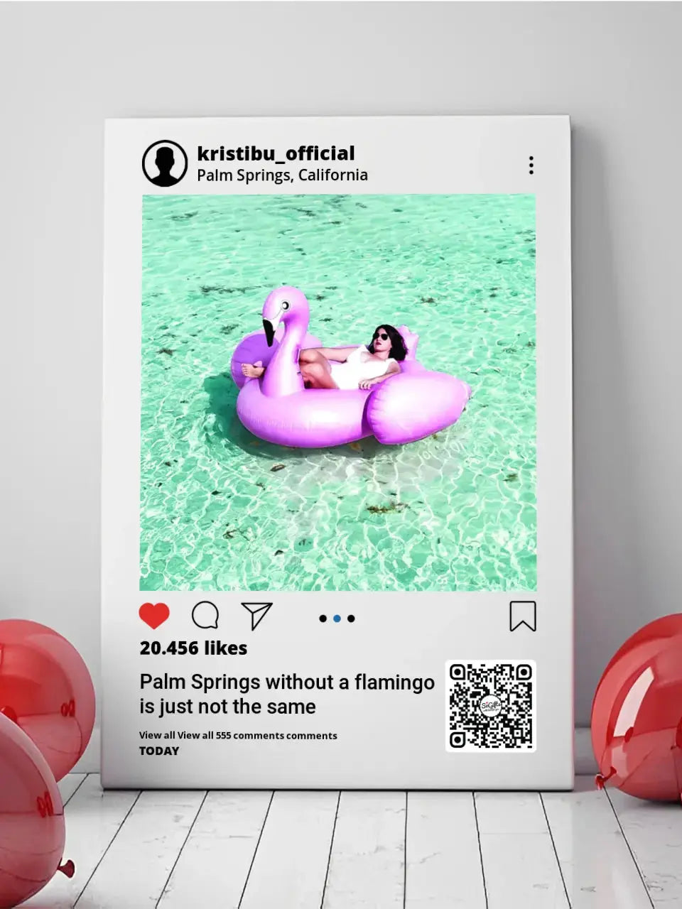 Personalizuotas "Instagram" dizaino kūrinys ant drobės su jūsų nuotrauka ir tekstais  Drobe -  dovanokis.lt