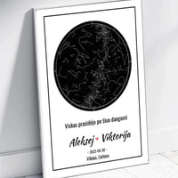 Personalizuotas žvaigždžių žemėlapis, plakatas su rėmeliu  Posteris(Plakatas) -  dovanokis.lt