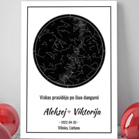 Personalizuotas žvaigždžių žemėlapis ant drobės  Drobe -  dovanokis.lt