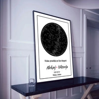 Personalizuotas žvaigždžių žemėlapis, plakatas su rėmeliu  Posteris(Plakatas) -  dovanokis.lt