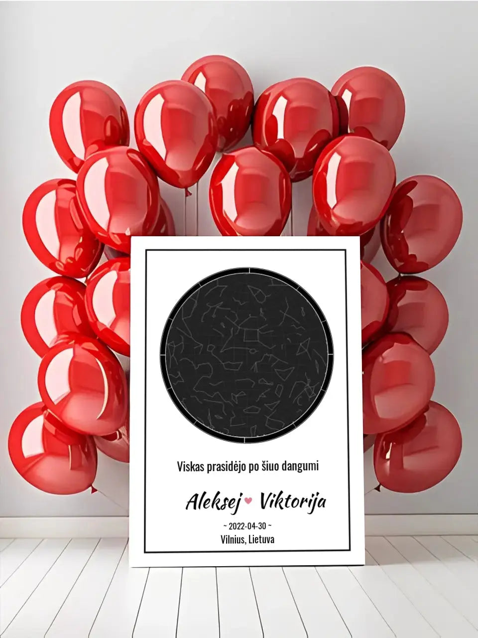 Personalizuotas žvaigždžių žemėlapis ant drobės  Drobe -  dovanokis.lt