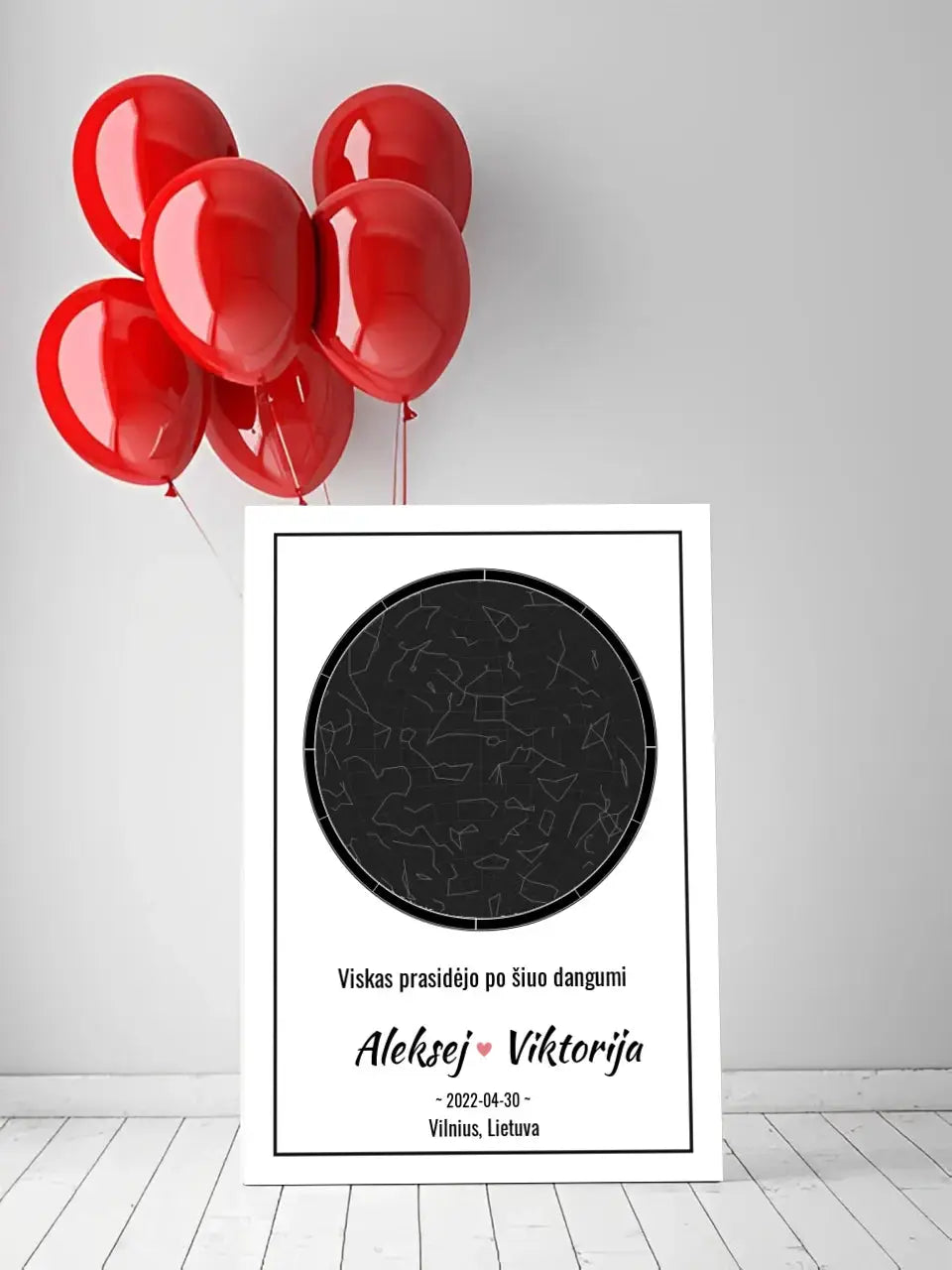 Personalizuotas žvaigždžių žemėlapis ant drobės  Drobe -  dovanokis.lt